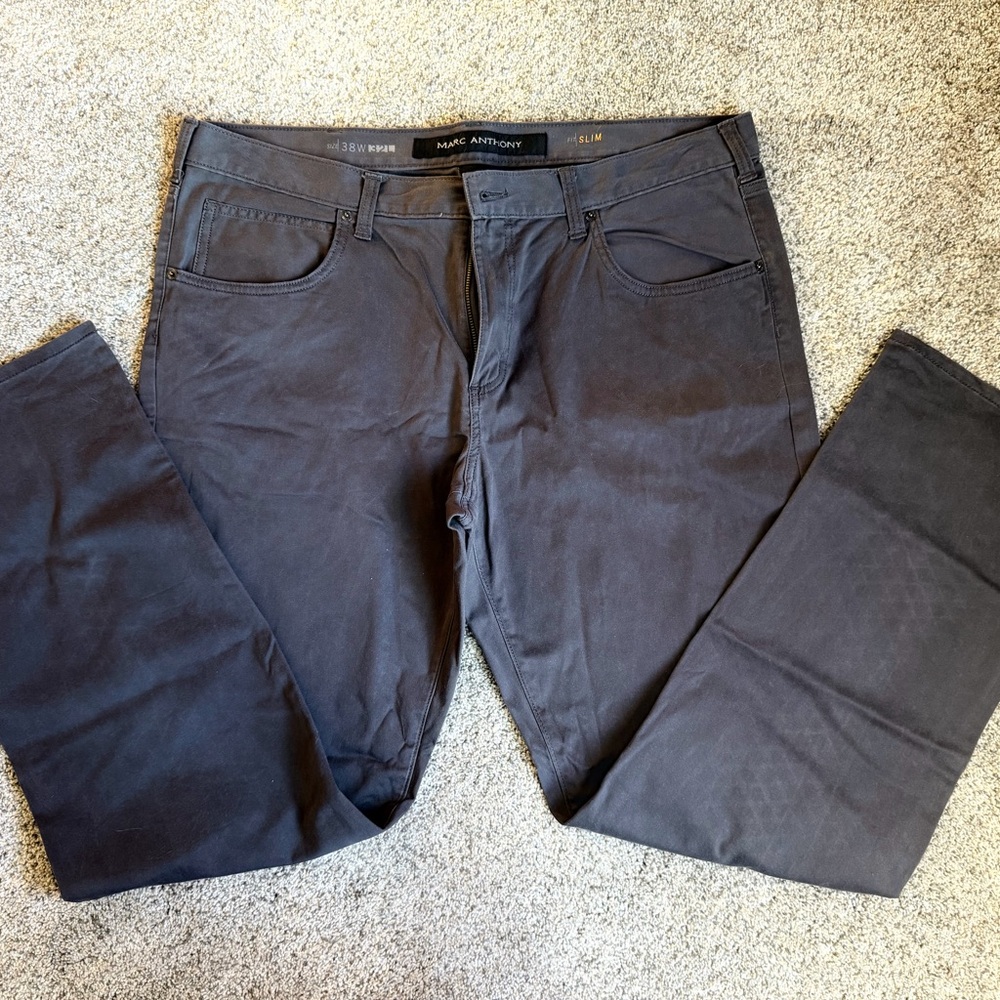 Marc Anthony Charcoal Slim Trousers